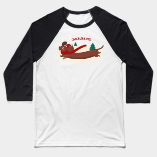 Dachshund through the snow Baseball T-Shirt